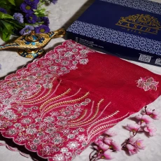 Hot Pink Frendy Silk Paste jemi Chu Georgette party Saree
