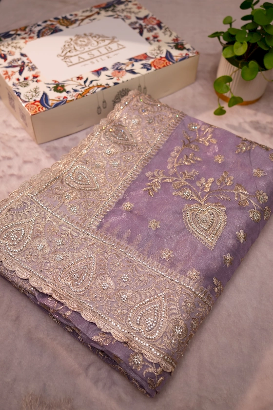 light Lavender Soft Seemari Muslin Saree