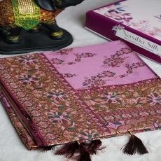 Pink Kani Silk Party Katan Saree