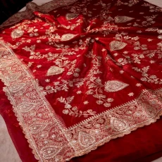 Red Soft Seemari Muslin Saree